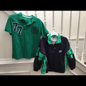 2 Shirts, 1 Cardigan, 2 jackets, 1 hoodie